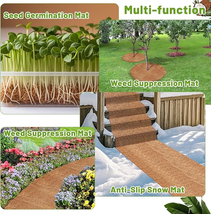 Remiawy Coco Liner Fiber Roll, 16 x 40 Inch Natural Coconut Coir Liner Sheet - Image 6