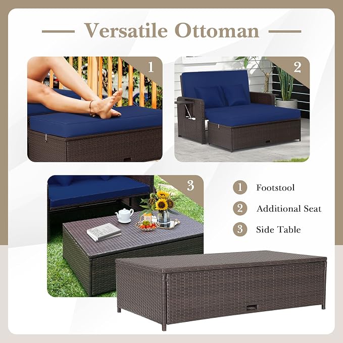 HAPPYGRILL Patio Rattan Wicker Daybed - Image 4