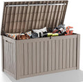180 Gallon Resin Outdoor Deck Box Waterproof Patio Furniture, Garden Tools by MAIUSCOLI