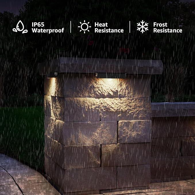 SUNVIE 7 Inch Hardscape Lighting 5W LED Retaining Wall Lights 3000K Warm White - Image 5