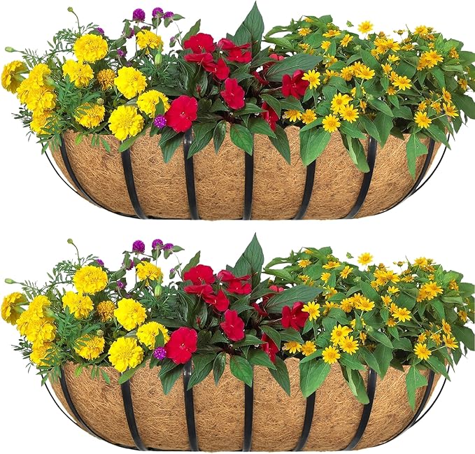 2pack 24-inch Window Sill Window Railing Planters by SMYAXUNW