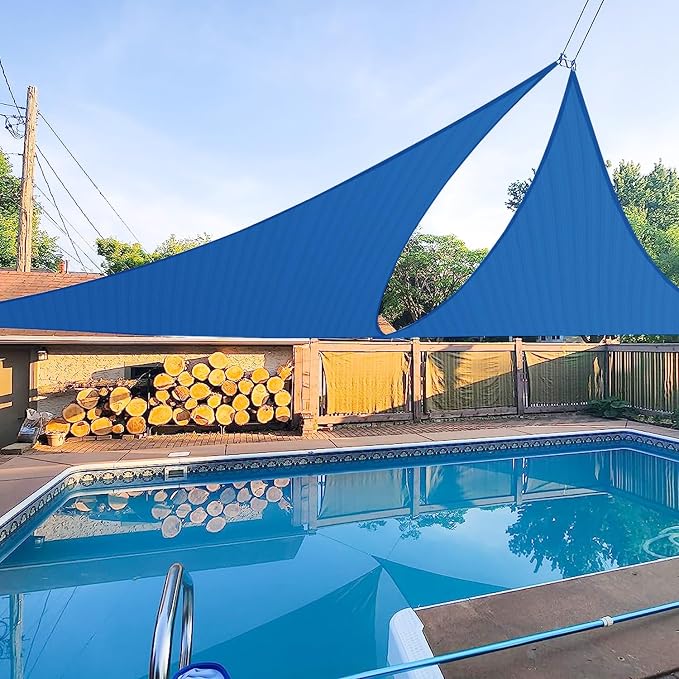 E&K Sunrise 27' x 27' x 27' Sun Shade Sail Triangle Canopy Shade Cover UV Block by EKSUNRISEINC