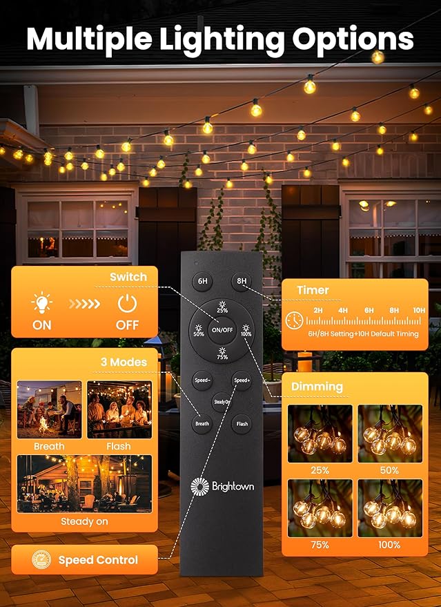 Brightown 208FT Solar String Lights Outdoor - Image 6