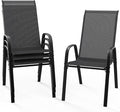 VINGLI Patio Chairs Set of 4 – Stackable Outdoor Dining Chairs by VINGLI