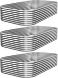 3 PCS 8x4ft Galvanized Raised Garden Bed Outdoor, Metal Garden Bed by Mostmahes