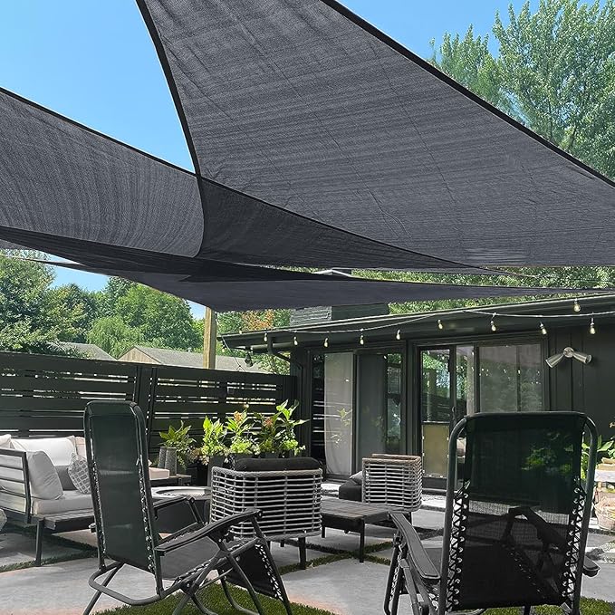 LOVE STORY Custom Size 14'x16'x16' Graphite Grey Sun Shade Sail Triangle by LOVESTORY