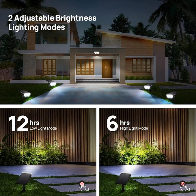 Solar Lights Outdoor Waterproof, Consciot 16 LEDs IP67 Spot Lights Outdoor - Image 2