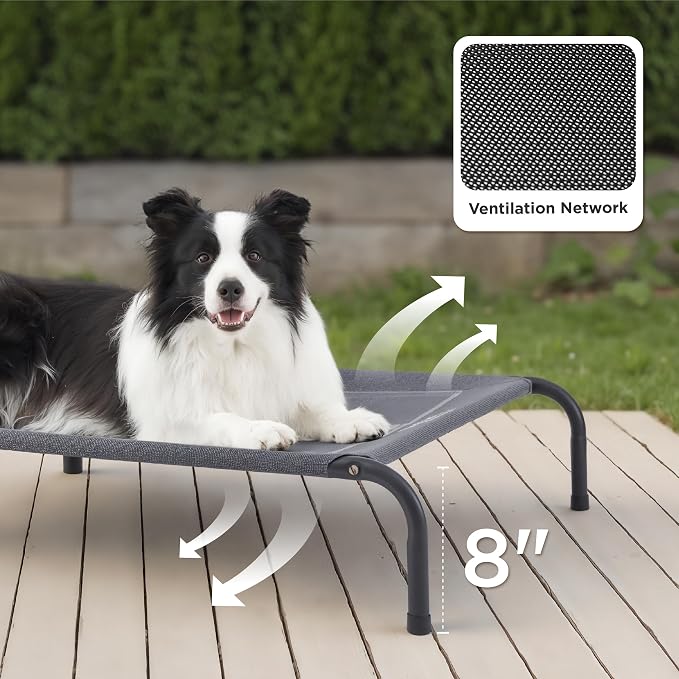 Bedsure Outdoor Elevated XL Dog Bed, Portable Indoor & Outdoor Cooling Raised - Image 2