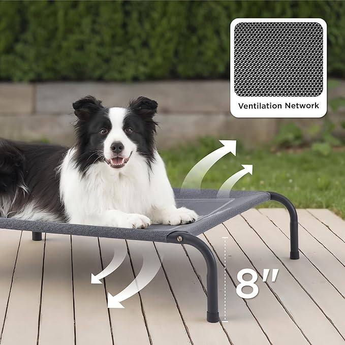 Bedsure Outdoor Elevated Dog Bed Large Sized Dog, Portable Indoor & Outdoor - Image 2