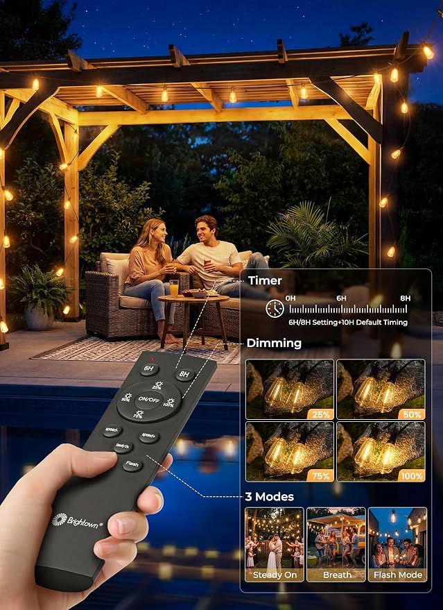 Brightown 76FT Solar String Lights Outdoor Waterproof, Patio Lights - Image 5