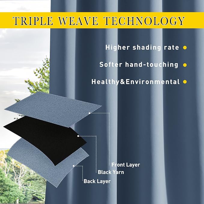 NICETOWN 2 Panels Outdoor Curtains - Image 2