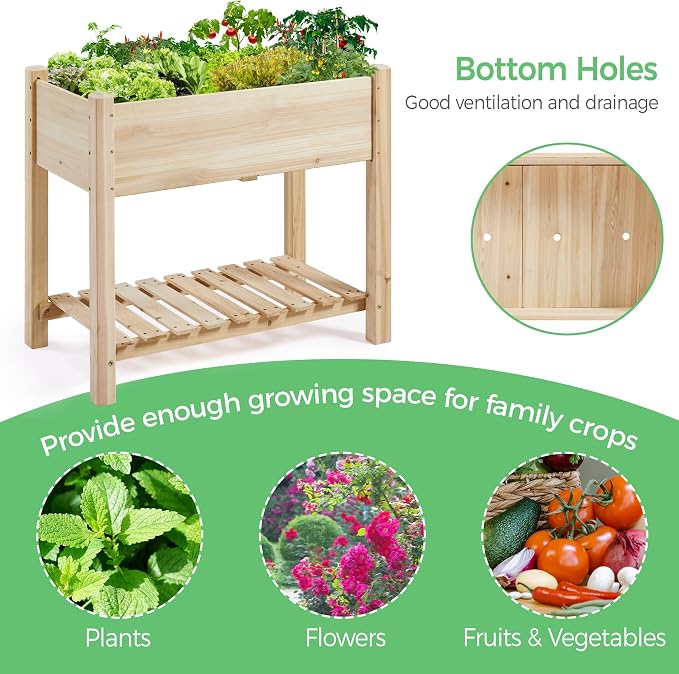 Yaheetech 34x18x30in Raised Garden Bed, Planter Box - Image 5