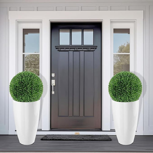 2 Packs 21 inch Tall Planter, Indoor Outdoor Round Planter - Image 2