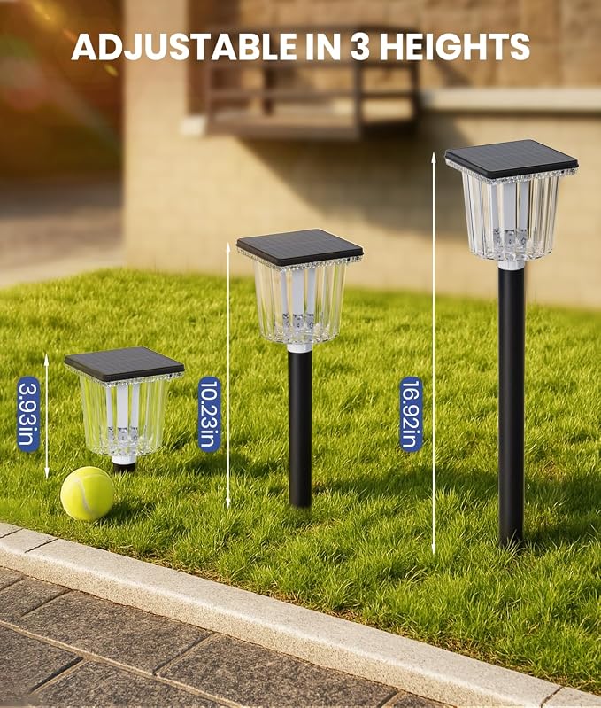 Super Bright Solar Pathway Lights Outdoor Powered 8 Pack, Adjustable Warm&Cool - Image 6