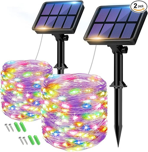 2 Pack Solar String Lights for Outside by btfarmdecorativelighting