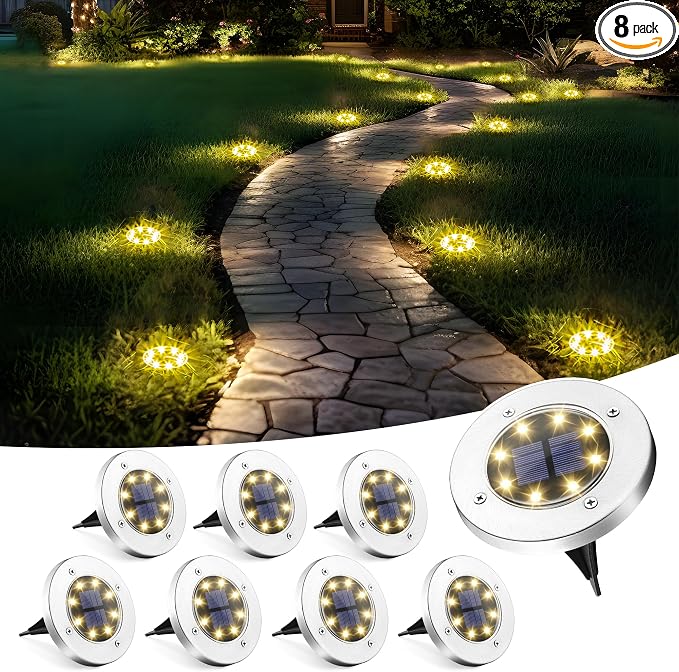 SOLPEX Solar Lights Outdoor Waterproof, 8 Pack Solar Ground Lights, Solar by Solpex