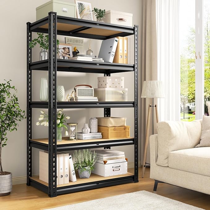 Set of 2 Storage Shelves 5 Tier Garage Shelving Heavy Duty Metal Shelving - Image 5
