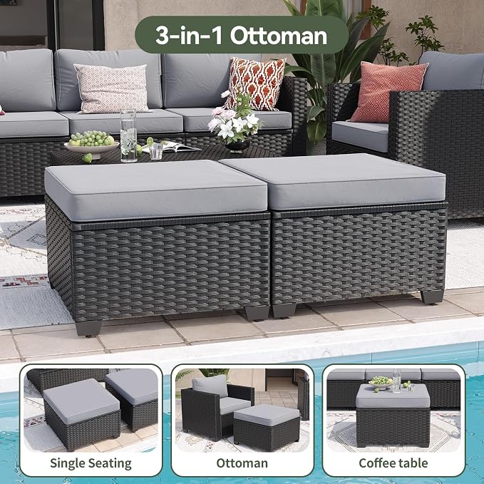 Aoxun 9 Piece Outdoor Patio Furniture Set 8 Seats, Outdoor Sectional - Image 6