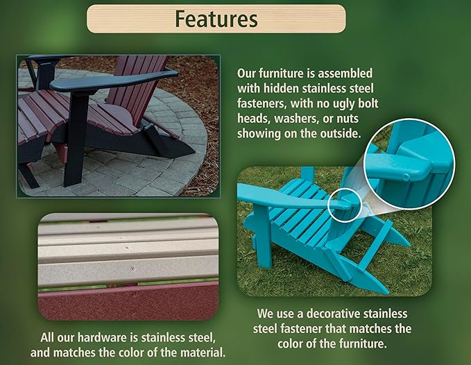 Poly Lumber Wood 5FT Porch Swing Amish Craftsmandship Made in USA HDPE - Image 4