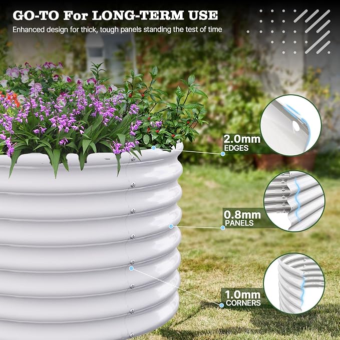 A ANLEOLIFE 2-Pack 3ft x 24” Tall Galvanized Raised Garden Beds Outdoor - Image 3