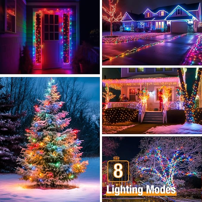 btfarm 4 Pack Solar String Lights Outdoor, Toltal 320LED 132FT Solar Fairy - Image 4