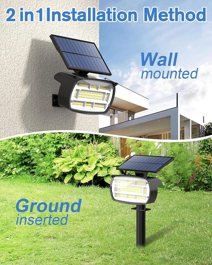 Fabrito Large Solar Spot Lights Outdoor 4 Pack, 1000 Lumens High Brightness - Image 6