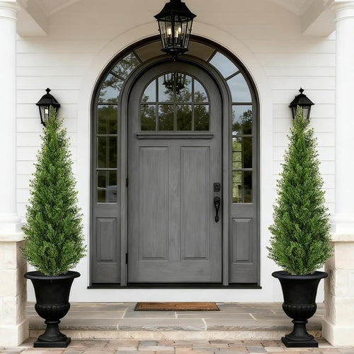 2 Pack 4ft Artificial Cedar Topiary Trees - Image 2
