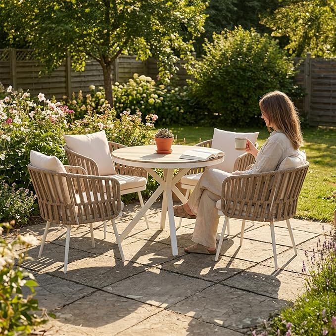 SUNSITT 5 Piece Outdoor Dining Set, Metal Patio Furniture Dining Set - Image 2