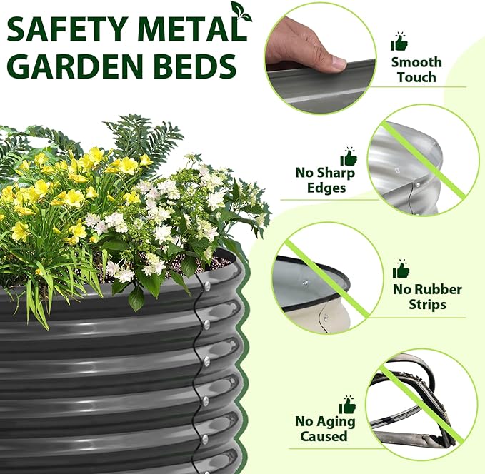A ANLEOLIFE 5-Pack 6X2X1.5ft & 12X3X1.5ft Deep Root Galvanized Raised Garden - Image 3