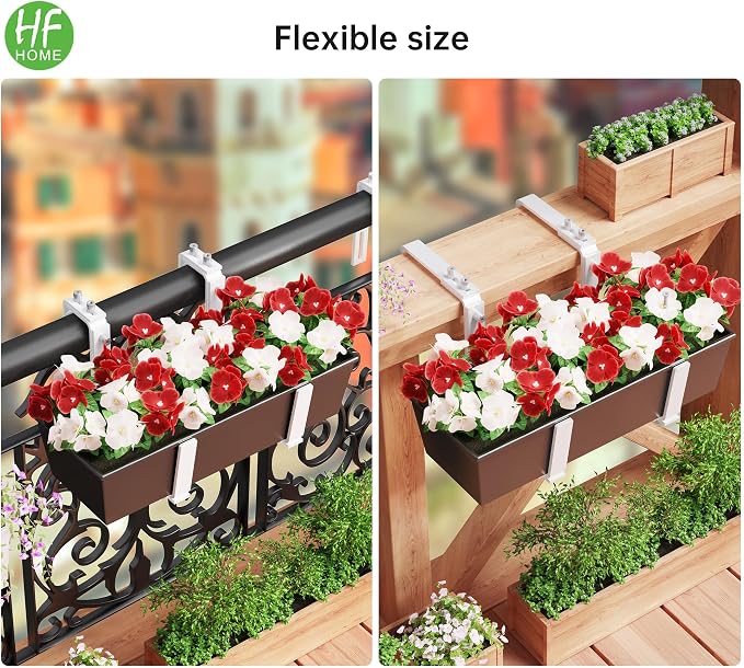HFHOME Set of 6 Adjustable Window Planter Box Brackets, Planter Shelving - Image 4