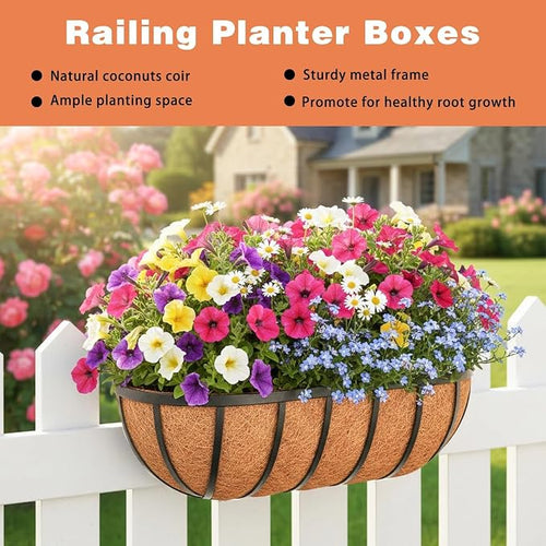 2 Pack 16" Railing Planter Window Box - Image 2