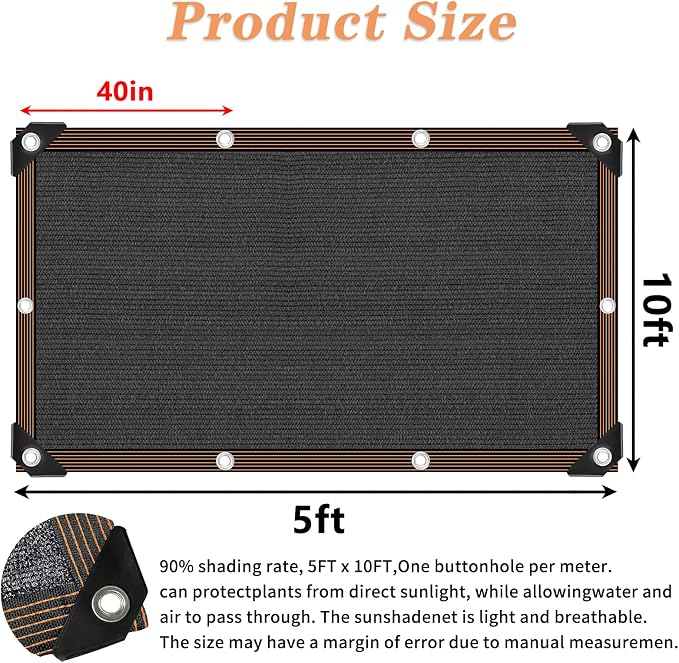 Shade Cloth for Plants Greenhouse, 80-90% Sunblock for Outdoor Garden Pergola - Image 2
