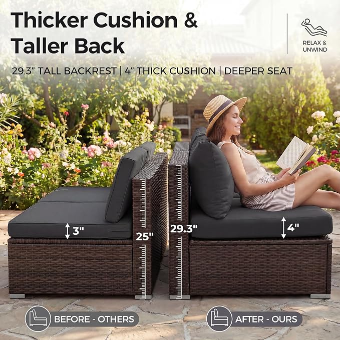 NICESOUL 8 Seat Extra Large Patio Furniture Set - Image 7