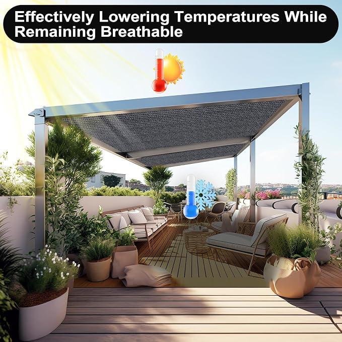 Artpuch 90% Sun Shade Cloth, 10 x 16 FT Pergola Shade Cover Canopy - Image 6