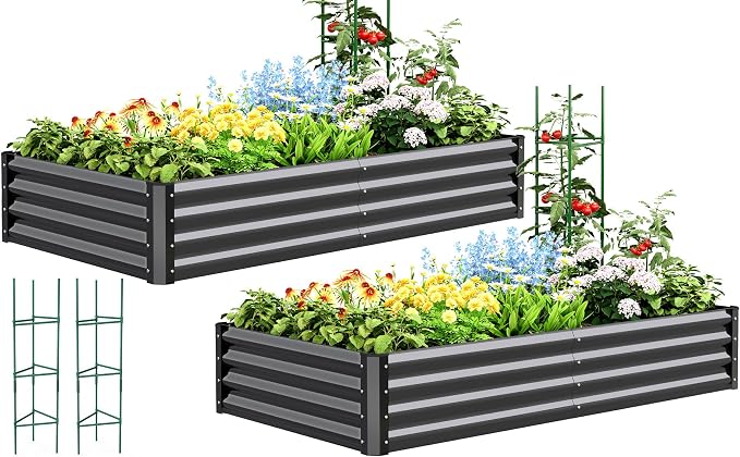 Quictent Galvanized Raised Garden Bed Metal Planter Box Bottomless by QUICTENT