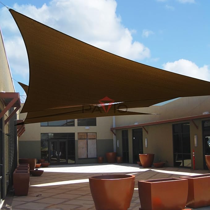 Patio Paradise 25' x 25' x 25' Sun Shade Sail Triangle Canopy Shade Cloth - Image 6
