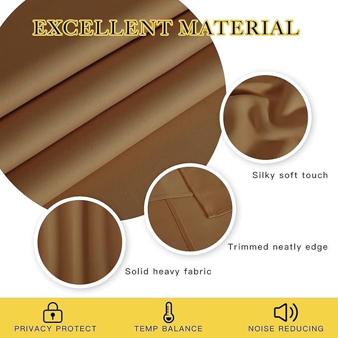 NICETOWN Bedroom Curtain Room Darkening Drapery 102 inches Length - Image 2