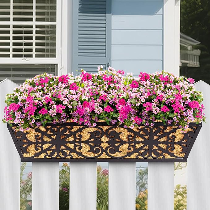 4 Pack 24 Inch Window Boxes Planters Railing Planter Box - Image 6