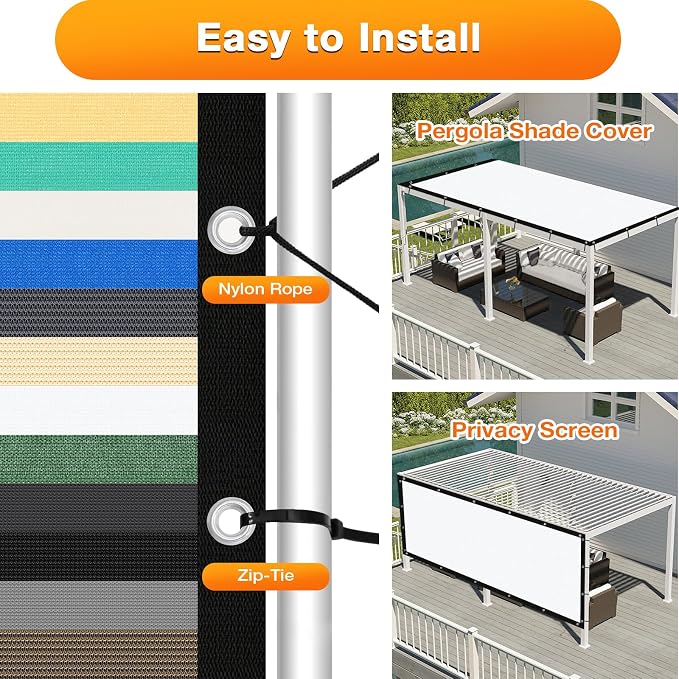 Artpuch Outdoor Pergola Shade Cover 12' X 14' Sun Shade Cloth - Image 5