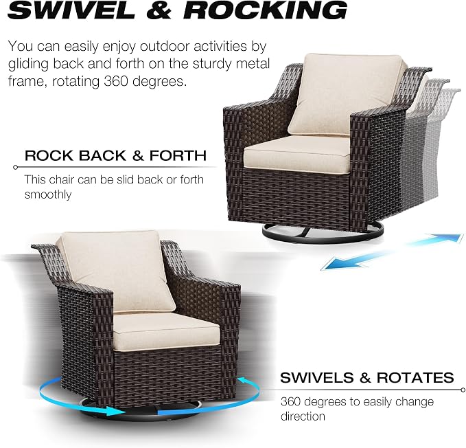 Joyside Wicker Patio Furniture Sets, 8 Pieces Upgraded Large Size Outdoor - Image 3