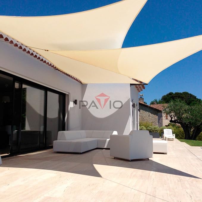 Patio Paradise 16' x 16' x 15'10" Sun Shade Sail Triangle Canopy, Permeable - Image 5
