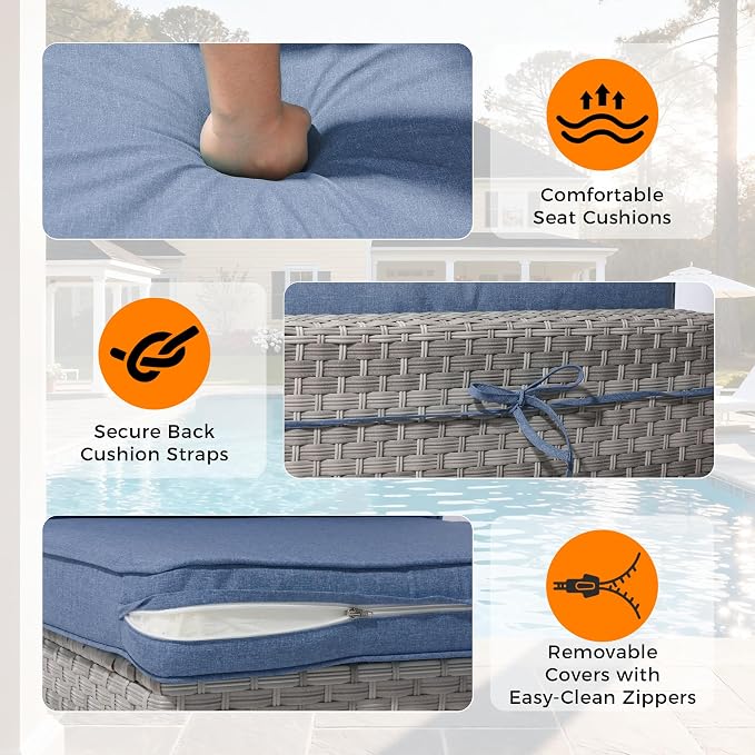 12-Seat Modular Patio Furniture Set – Outdoor Wicker Sectional Sofa - Image 6