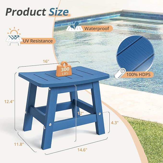 LUE BONA Outdoor Adirondack Ottomans, Footrest Footstool Set of 2, Outdoor Foot - Image 2