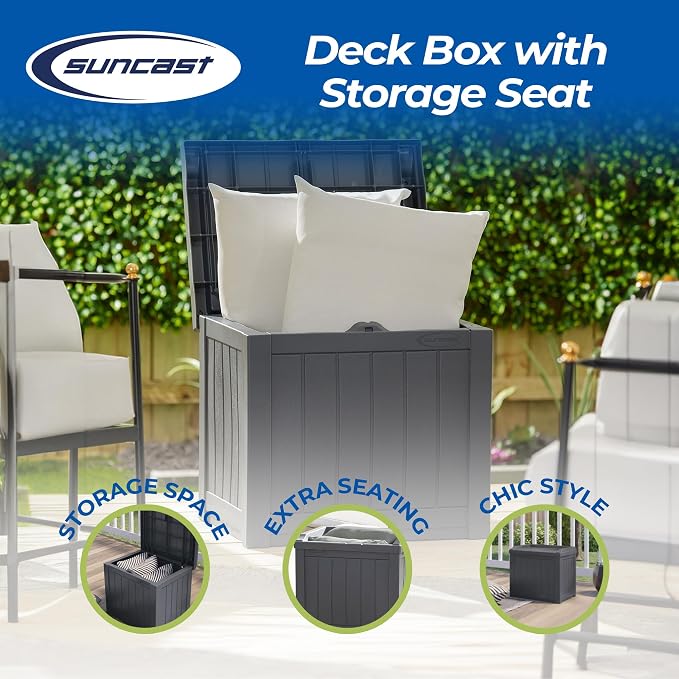 Suncast Small Deck Box Storage w/ Bench Seat - Image 2