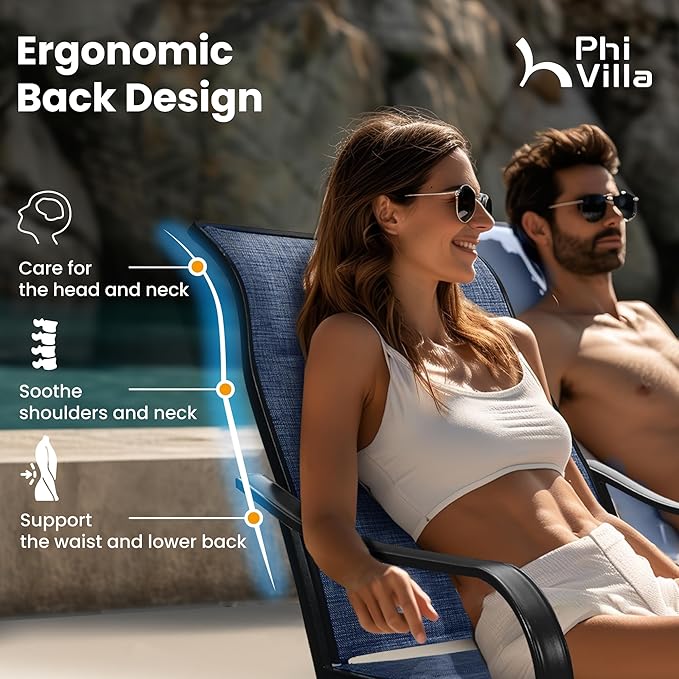 PHI VILLA 7 Piece Patio Dining Set, 6 Swivel Patio Chairs - Image 5