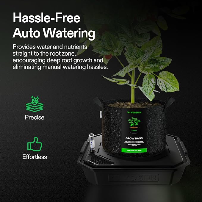 VIVOSUN 4-Pack FlexFeed Self-Watering Pots, Auto Irrigation Fabric Pot Base - Image 2