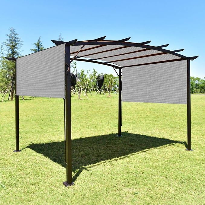 Eden's Decor Straight Flat-Edged Sun Shade Sail Rectangular 4' x 15' Grey - Image 6