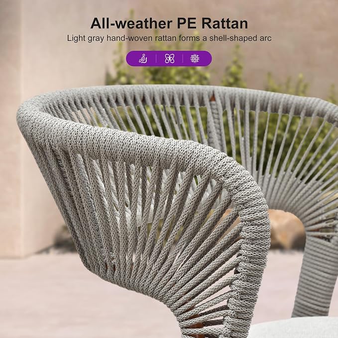 PURPLE LEAF 9 Pieces Round Patio Dining Set Outdoor Furniture - Image 2