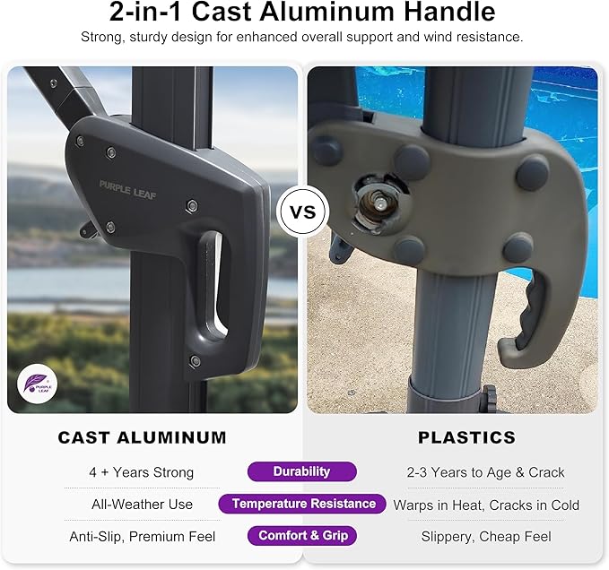 PURPLE LEAF 10 FT Outdoor Umbrella - Image 7
