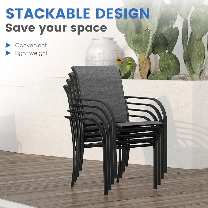 VICLLAX Large Patio Dining Furniture Set, Outdoor Dining Set - Image 5